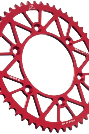 JT SPROCKETS - REAR RACELITE ALU 52T RED, 520 - Sprockets - Hoogwaardige Aluminium Gratis Verzending